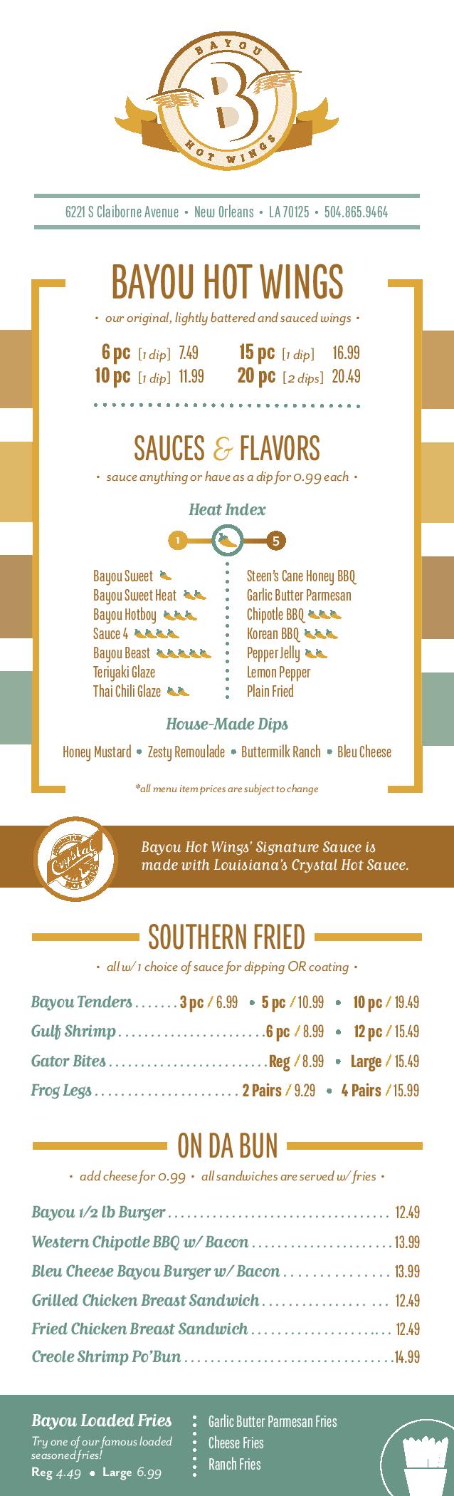 BHW New Take Out Menu 1